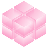 A series of semi-opaque pink blocks in a series of four.