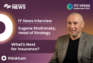 An ad for an interview with Eugene Shafronsky with FF News. Entitled What's Next for Insurance with the thinktum logo at the bottom.